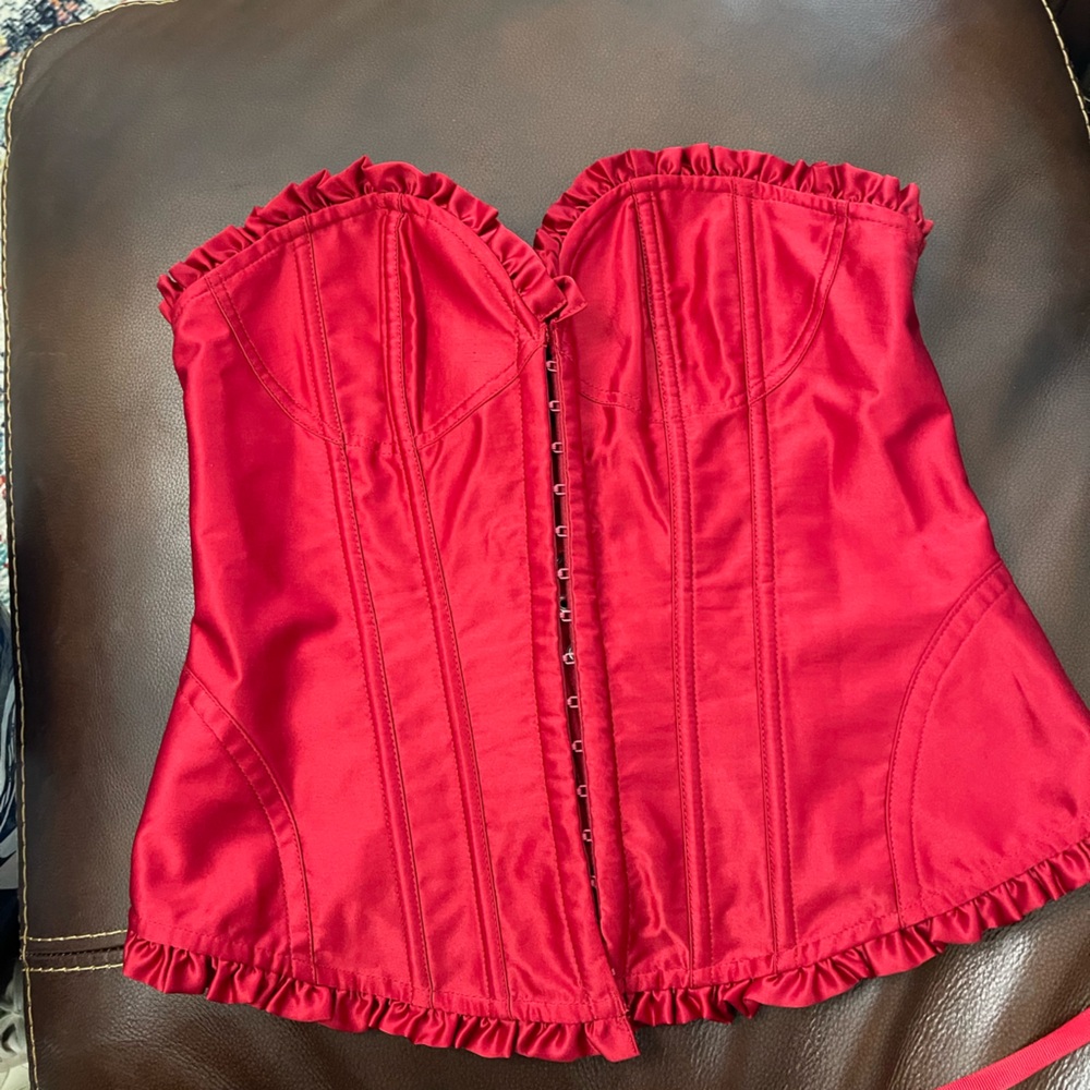 Victoria's Secret Red Satin Corset Bustier